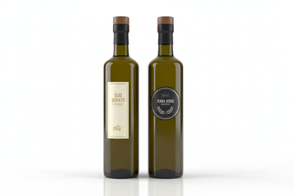 2 extra virgin olive oikt bottles